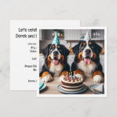 Berner Berghond uitnodiging, Hond verjaardag Kaart (Voorkant / Achterkant)