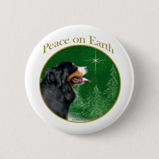 Berner Berghond vrede Ronde Button 5,7 Cm (Voorkant)