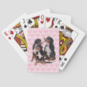 Berner Berghonden met Roze Harten Speelkaarten (Achterkant)