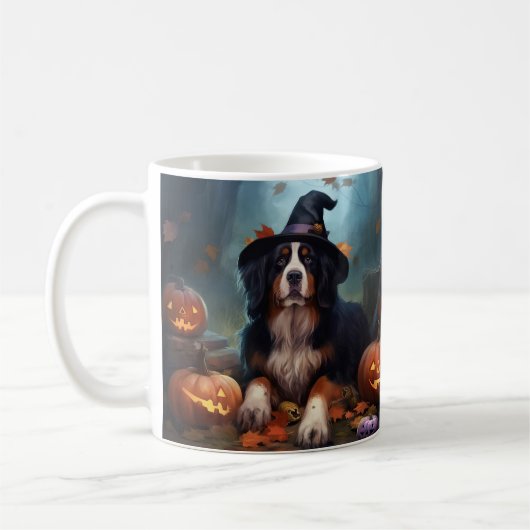 Berner bergpompoenen Halloween eng Koffiemok (Links)