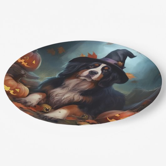 Berner bergpompoenen Halloween eng Papieren Bordje (Gekanteld)