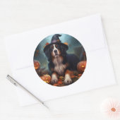 Berner bergpompoenen Halloween eng Ronde Sticker (Envelop)