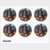 Berner bergpompoenen Halloween eng Ronde Sticker (Vel)