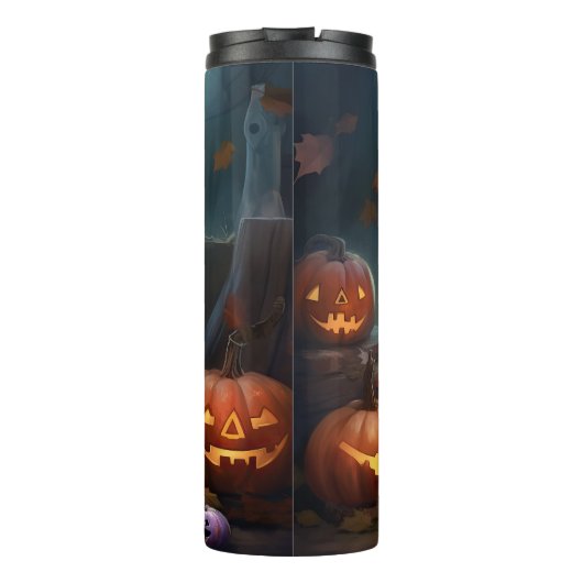 Berner bergpompoenen Halloween eng Thermosbeker (Achterkant)