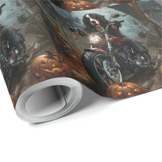Berner Bergrijden Motorfiets Halloween Eng Cadeaupapier (Rol Hoek)