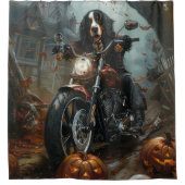 Berner Bergrijden Motorfiets Halloween Eng Douchegordijn (Voorkant)