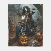 Berner Bergrijden Motorfiets Halloween Eng Fleece Deken (Voorkant)