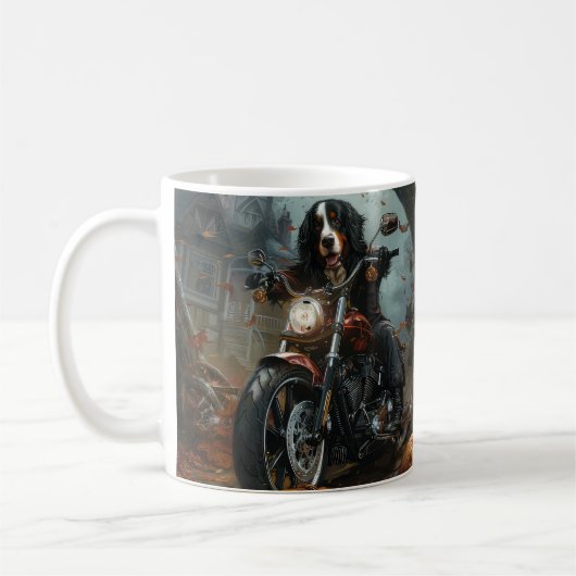 Berner Bergrijden Motorfiets Halloween Eng Koffiemok (Links)