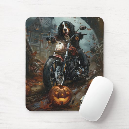 Berner Bergrijden Motorfiets Halloween Eng Muismat (Met muis)