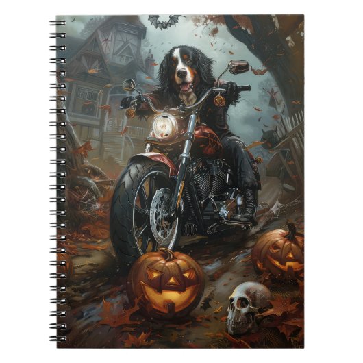 Berner Bergrijden Motorfiets Halloween Eng Notitieboek (Voorkant)