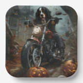 Berner Bergrijden Motorfiets Halloween Eng Papieren Bordje (Voorkant)