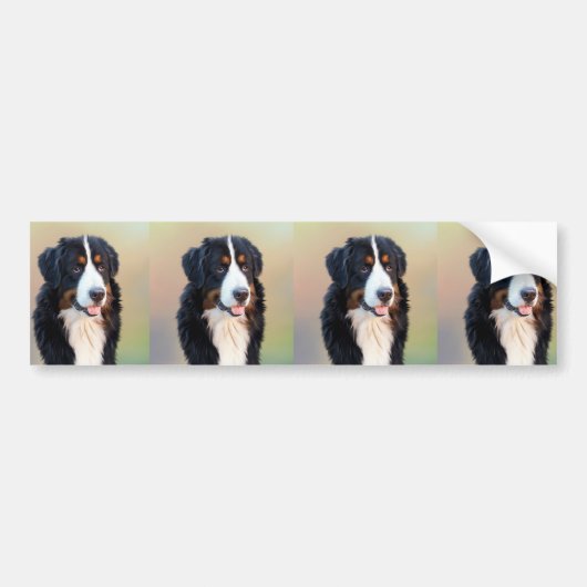 Berner Berner Hond Kunst Bumpersticker (Voorkant)