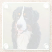 Berner Berner Hond Kunst Glazen Onderzetter (Achterkant)