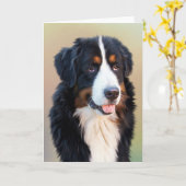 Berner Berner Hond Kunst Kaart (Gele Bloem)