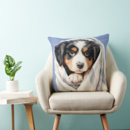 BERNER BERNER HOND PUPPY ONDER DEKEN KUSSEN