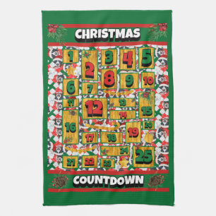 Berner Countdown Kerst Adventskalender Hond  Theedoek