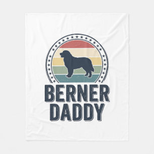 Berner Daddy Vintage Dog Dad Vector Shirt Design_1 Fleece Deken