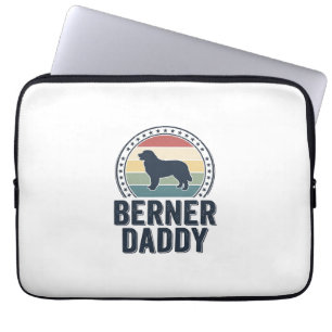 Berner Daddy Vintage Dog Dad Vector Shirt Design_1 Laptop Sleeve