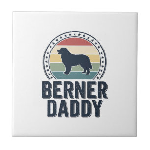 Berner Daddy Vintage Dog Dad Vector Shirt Design_1 Tegeltje