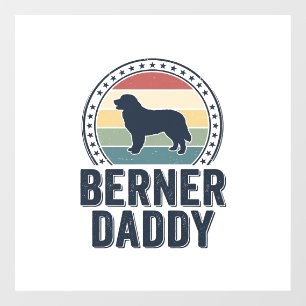 Berner Daddy Vintage Dog Dad Vector Shirt Ontwerp_ Raamsticker