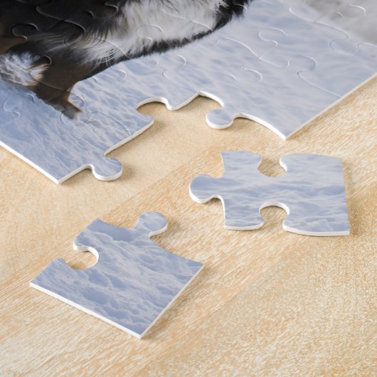 Berner Hond in de sneeuw Legpuzzel (Zijkant)