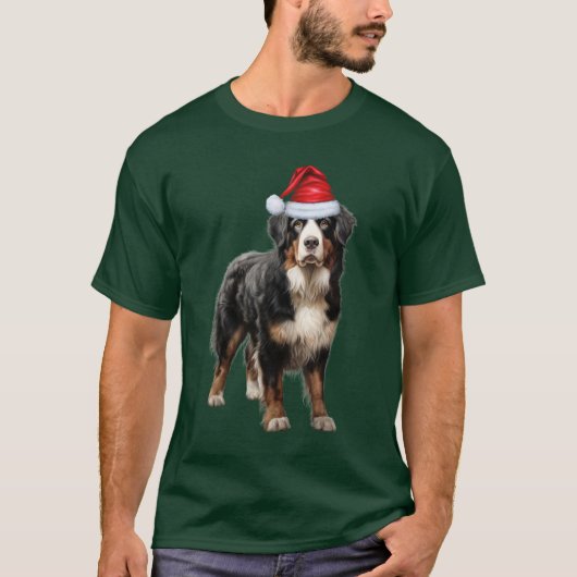 Berner Hondenliefhebber Grappig Kerstfeest T-shirt (Voorkant)