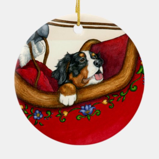 Berner in Sleigh Keramisch Ornament (Achterkant)