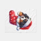 Berner in Sock Kerstman Hat Xmas Hondenliefhebber Fleece Deken (Voorkant (Horizontaal))