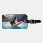 Berner Mountain Beach Surfen Schilderij Bagagelabel (Voorkant horizontaal)