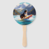 Berner Mountain Beach Surfen Schilderij Handwaaier (Voorkant)