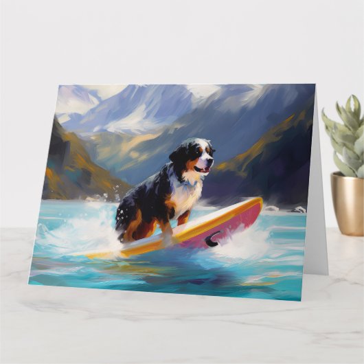 Berner Mountain Beach Surfen Schilderij Kaart (Kleine Plant)