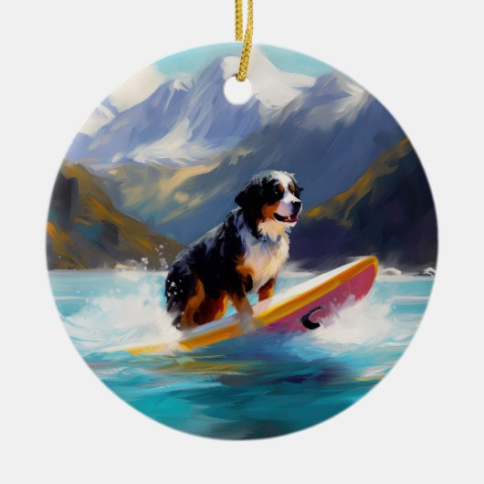 Berner Mountain Beach Surfen Schilderij Keramisch Ornament (Voorkant)