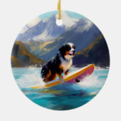 Berner Mountain Beach Surfen Schilderij Keramisch Ornament (Achterkant)