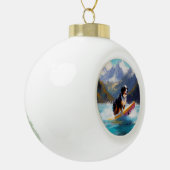 Berner Mountain Beach Surfen Schilderij Keramische Bal Ornament (Links)