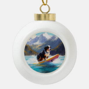 Berner Mountain Beach Surfen Schilderij Keramische Bal Ornament