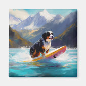Berner Mountain Beach Surfen Schilderij Magneet (Voorkant)