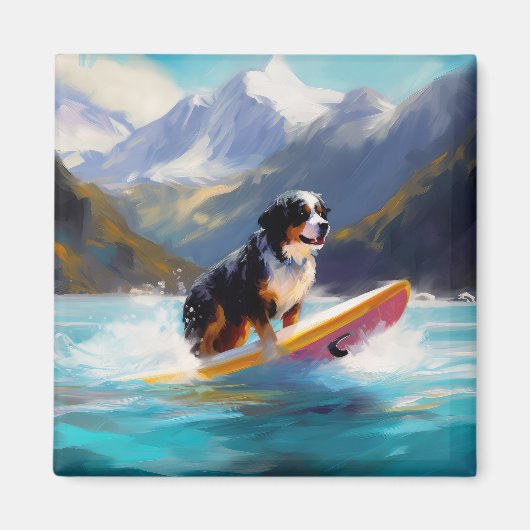 Berner Mountain Beach Surfen Schilderij Magneet (Voorkant)