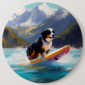 Berner Mountain Beach Surfen Schilderij Ronde Button 6,0 Cm (Voorkant)