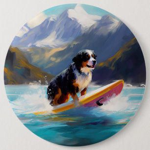 Berner Mountain Beach Surfen Schilderij Ronde Button 6,0 Cm