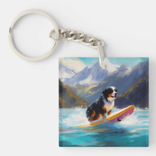 Berner Mountain Beach Surfen Schilderij Sleutelhanger