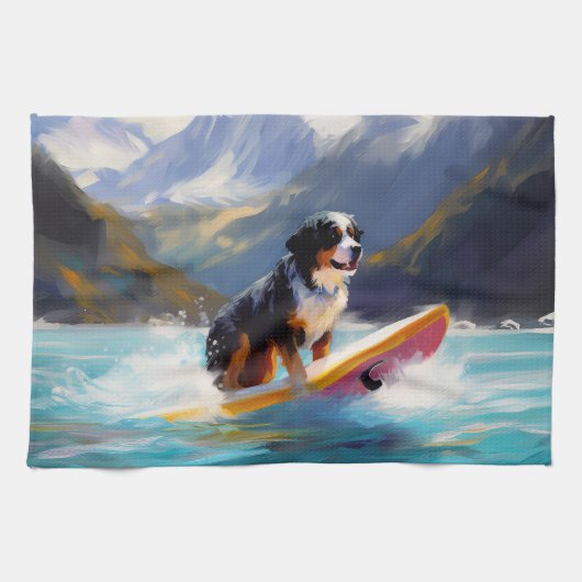Berner Mountain Beach Surfen Schilderij Theedoek (Horizontaal)