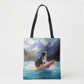 Berner Mountain Beach Surfen Schilderij Tote Bag (Voorkant)