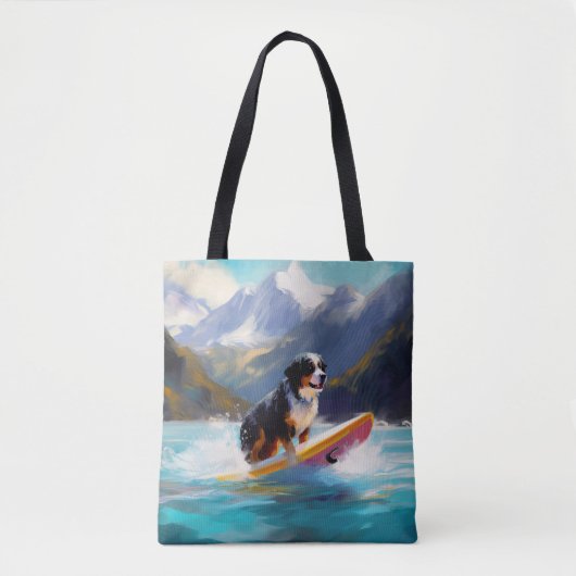 Berner Mountain Beach Surfen Schilderij Tote Bag (Voorkant)
