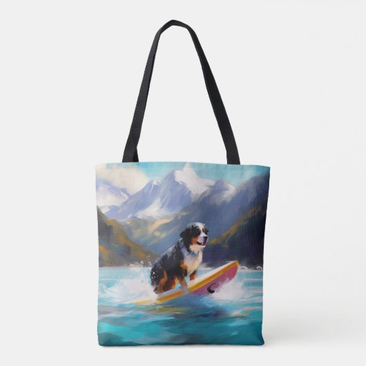 Berner Mountain Beach Surfen Schilderij Tote Bag (Achterkant)