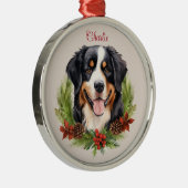 Berner Mountain Christmas Pet Memorial Hondenras Metalen Ornament (Rechts)