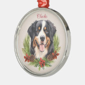 Berner Mountain Christmas Pet Memorial Hondenras Metalen Ornament (Links)