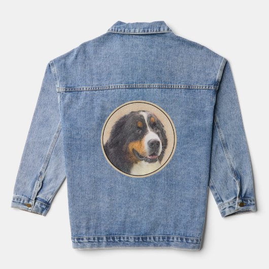 Berner Mountain Dog 2 schilderij - Originele honde Denim Jacket (Achterkant)