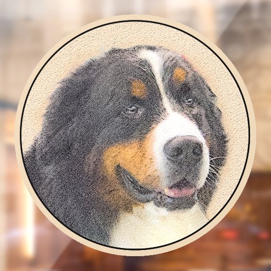 Berner Mountain Dog 2 schilderij - Originele honde Raamsticker (Vel 2)