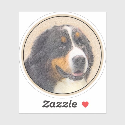 Berner Mountain Dog 2 schilderij - Originele honde Sticker (Vel)