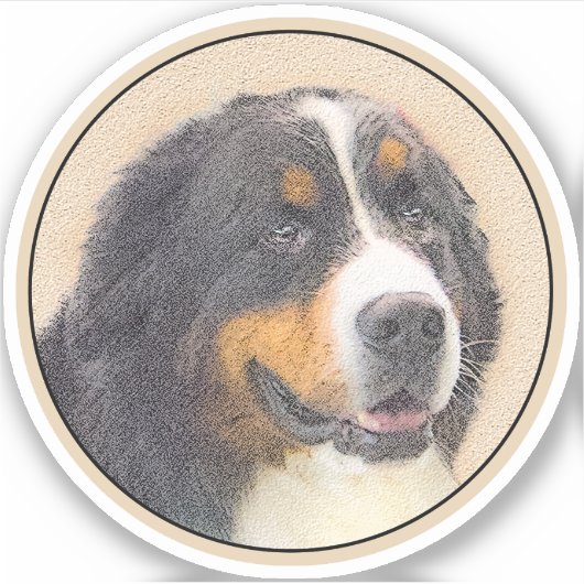 Berner Mountain Dog 2 schilderij - Originele honde Sticker (Voorkant)